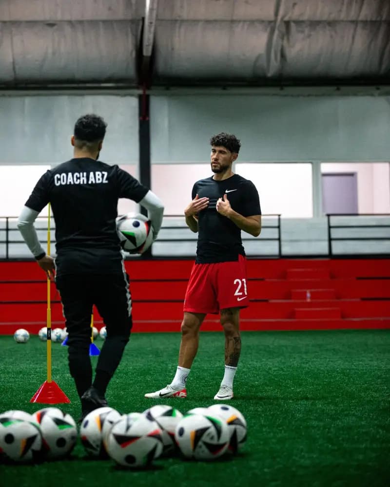 Coach training players